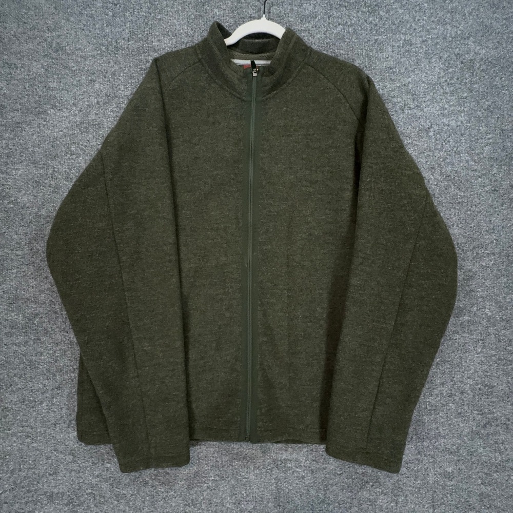 Eastern Mountain Sports Jacket Mens XL Green Wool Blend Full Zip Fleece Gorpcore